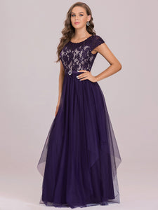 Color=Dark Purple | Sleeveless Women'S Evening Dress With Round Neck-Dark Purple 8