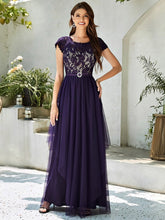 Load image into Gallery viewer, Color=Dark Purple | Sleeveless Women&#39;S Evening Dress With Round Neck-Dark Purple 1