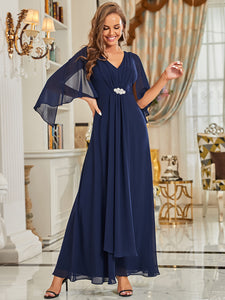 Color=Navy Blue | Flirty Floor Length A Line Wholesale Mother of the Bride Dresses-Navy Blue 1