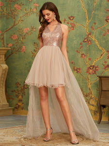 Cute V Neck High-Low High Waist Wholesale Prom Dress EO00121