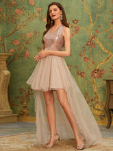 Load image into Gallery viewer, Cute V Neck High-Low High Waist Wholesale Prom Dress EO00121