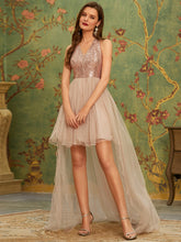 Load image into Gallery viewer, Cute V Neck High-Low High Waist Wholesale Prom Dress EO00121