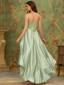 Fashion Wholesale Halter Open Back High Low Bridesmaid Dress EO00244