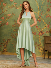Load image into Gallery viewer, Fashion Wholesale Halter Open Back High Low Bridesmaid Dress EO00244