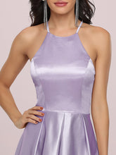 Load image into Gallery viewer, Color=Lavender | Stylish Halter Neck High Low Wholesale Bridesmaid Dress-Lavender 5