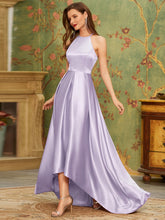 Load image into Gallery viewer, Color=Lavender | Stylish Halter Neck High Low Wholesale Bridesmaid Dress-Lavender 3
