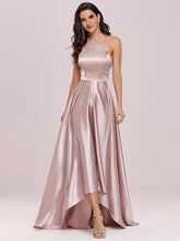 Load image into Gallery viewer, Color=Mauve | Stylish Halter Neck High Low Wholesale Bridesmaid Dress-Mauve 4