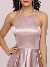 Load image into Gallery viewer, Color=Mauve | Stylish Halter Neck High Low Wholesale Bridesmaid Dress-Mauve 5