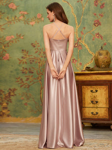Stylish Halter Neck High Low Wholesale Bridesmaid Dress EO00245