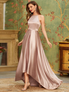 Stylish Halter Neck High Low Wholesale Bridesmaid Dress EO00245
