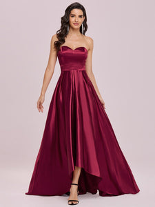 Color=Burgundy | Sweetheart Neck Wholesale Prom Dress With Asymmetrical Hem-Burgundy 1
