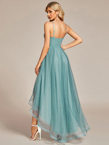 Color=Dusty Blue | High Low Mesh Appliques Wholesale Prom Dresses EO01746-Dusty Blue 9