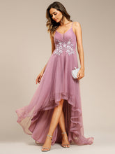 Load image into Gallery viewer, Color=Orchid | High Low Mesh Appliques Wholesale Prom Dresses EO01746-Orchid 15