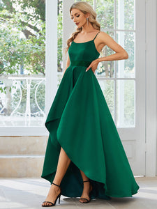 Color=Dark Green | High Low Stain Sexy Wholesale Evening Dresses-Dark Green 3