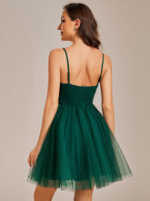 Load image into Gallery viewer, Color=Dark Green | A Line Spaghetti Straps Mesh Wholesale Prom Dresses-Dark Green