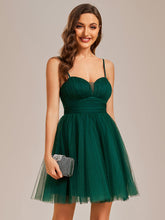 Load image into Gallery viewer, Color=Dark Green | A Line Spaghetti Straps Mesh Wholesale Prom Dresses-Dark Green