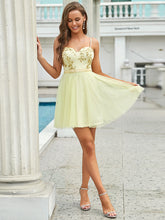 Load image into Gallery viewer, Color=Yellow | Women&#39;S Sexy Wholesale Sweetheart Sequin Short Tulle Prom Dress-Yellow 3