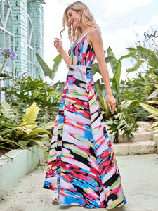 Color=Picture | Adorable V Neck A Line Silhouette Wholesale Prom Dresses-Picture 3
