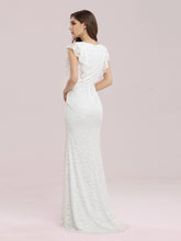 Load image into Gallery viewer, Color=Cream | Wholesale Elegant Maxi Fishtail Lace Wedding Dress-Cream 3