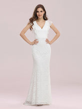 Load image into Gallery viewer, Color=Cream | Wholesale Elegant Maxi Fishtail Lace Wedding Dress-Cream 2