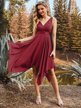 Load image into Gallery viewer, Color=Burgundy | Stunning Wholesale V Neck Lace &amp; Chiffon Prom Dress For Women-Burgundy 6