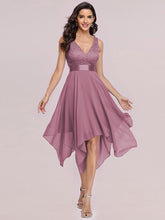 Load image into Gallery viewer, Color=Orchid | Stunning Wholesale V Neck Lace &amp; Chiffon Prom Dress For Women-Orchid 5