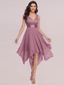 Color=Orchid | Stunning Wholesale V Neck Lace & Chiffon Prom Dress For Women-Orchid 5