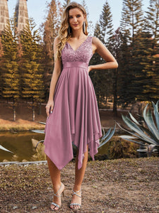 Color=Orchid | Stunning Wholesale V Neck Lace & Chiffon Prom Dress For Women-Orchid 1