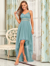 Load image into Gallery viewer, Color=Dusty blue | Modest Wholesale High-Low Tulle Prom Dress For Women-Dusty Blue  3