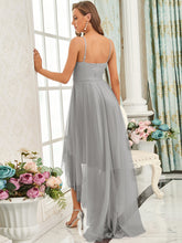 Load image into Gallery viewer, Color=Grey | Modest Wholesale High-Low Tulle Prom Dress For Women-Grey 2