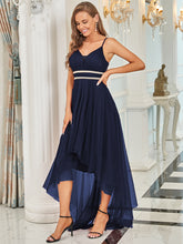Load image into Gallery viewer, Color=Navy Blue | Modest Wholesale High-Low Tulle Prom Dress For Women-Navy Blue 3