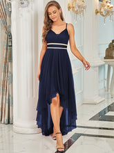 Load image into Gallery viewer, Color=Navy Blue | Modest Wholesale High-Low Tulle Prom Dress For Women-Navy Blue 1