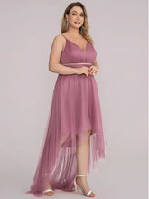Load image into Gallery viewer, Color=Orchid | Modest Wholesale High-Low Tulle Prom Dress For Women-Orchid 7