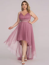Load image into Gallery viewer, Color=Orchid | Modest Wholesale High-Low Tulle Prom Dress For Women-Orchid 6
