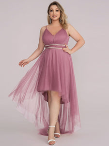 Color=Orchid | Modest Wholesale High-Low Tulle Prom Dress For Women-Orchid 6