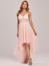 Load image into Gallery viewer, Color=Pink | Modest Wholesale High-Low Tulle Prom Dress For Women-Pink 8