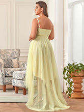Load image into Gallery viewer, Color=Yellow | Modest Wholesale High-Low Tulle Prom Dress For Women-Yellow 2