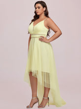 Load image into Gallery viewer, Color=Yellow | Modest Wholesale High-Low Tulle Prom Dress For Women-Yellow 7