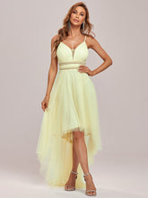 Load image into Gallery viewer, Color=Yellow | Modest Wholesale High-Low Tulle Prom Dress For Women-Yellow 8