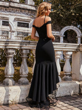 Load image into Gallery viewer, Color=Black | Stunning Off Shoulder Wholesale High-Low Evening Dress With Tulle-Black 2