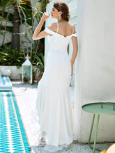 Load image into Gallery viewer, Color=Cream | Stunning Off Shoulder Wholesale High-Low Evening Dress With Tulle-Cream 2