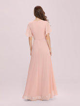 Load image into Gallery viewer, Color=Pink | Cute Wholesale Chiffon Bridesmaid Dress With Asymmetrical Hem-Pink 2