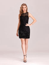 Load image into Gallery viewer, Color=Black | Women&#39;S Hot Bodycon Sleeveless Wholesale Sequin Cocktail Dress-Black 1