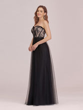 Load image into Gallery viewer, Color=Black | Sexy Off Shoulder Tulle Formal Wholesale Evening Dresses With Lace-Black 3