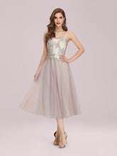Load image into Gallery viewer, Color=Pink | Romantic A-Line Short Tulle Wholesale Bridesmaid Dress With Appliques-Pink 4