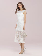 Load image into Gallery viewer, Color=Cream | Gorgeous Round Neck Wholesale Lace Party Dress-Cream 3
