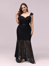 Load image into Gallery viewer, Color=Black | Elegant Casual Tea-Length Wholesale Lace Bodycon Party Dress Ep00372-Black 4