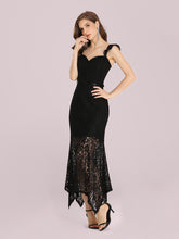 Load image into Gallery viewer, Color=Black | Elegant Casual Tea-Length Wholesale Lace Bodycon Party Dress Ep00372-Black 3