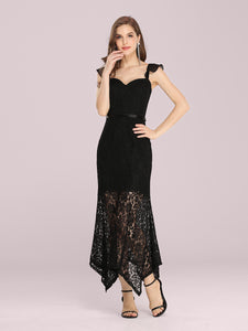 Color=Black | Elegant Casual Tea-Length Wholesale Lace Bodycon Party Dress Ep00372-Black 1