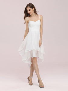 Color=Cream | Casual Wholesale Chiffon Dress With Spaghetti Straps-Cream 2
